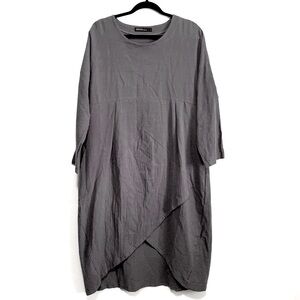 Zanzea 100% Cotton Asymmetrical Hemline Midi Dress